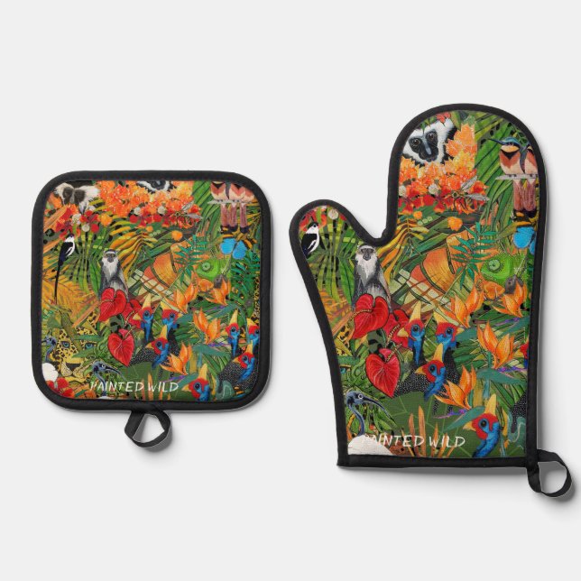 Wild Creation  Oven Mitt & Pot Holder Set (Front)