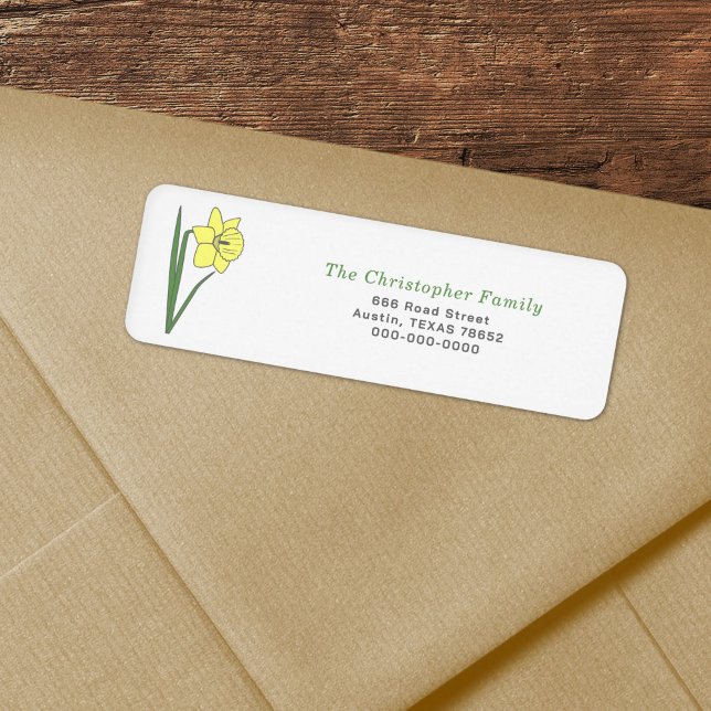 Wild Daffodil Flower Return Address Label (Wild Daffodil Flower Return Address Label)