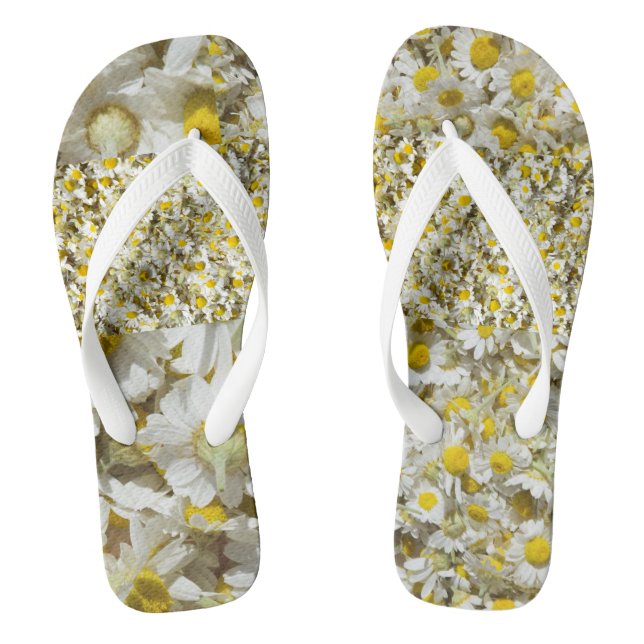 Wild daisies pattern flip flops (Footbed)