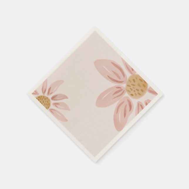 Wild Daisy Birthday Pink and Yellow Napkin (Corner)