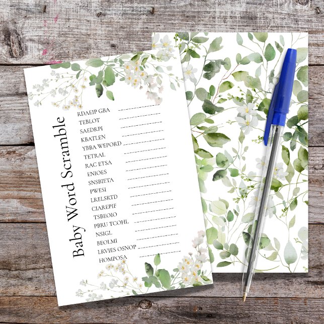 Wild daisy blooms Baby Shower Word Scramble  (Creator Uploaded)