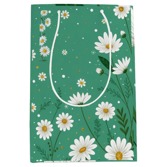 Wild Daisy Botanical Sage Green Gift Bag (Front)