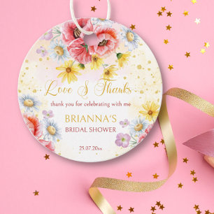 Wild daisy poppy bridal shower favour gift favour tags
