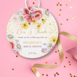 Wild daisy poppy bridal shower favour gift tags<br><div class="desc">Wild daisy poppy and sunflowers love is in bloom bridal shower favour gift thank you gift tags yellow sunflowers,  gold script nice for summer and fall functions affordable quality favour gift tags,  value for money.</div>