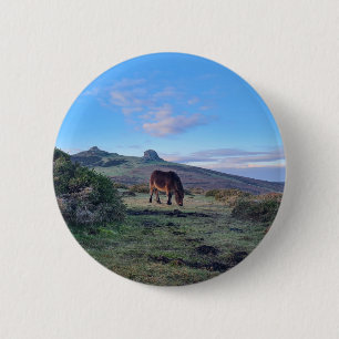 Wild Dartmoor Pony Horse 6 Cm Round Badge