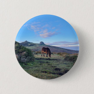 Wild Dartmoor Pony Horse 6 Cm Round Badge