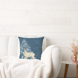 Wild Deer Footprints in Snow – Winter Nature Art Cushion