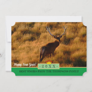 Wild Deer & Happy New Year! Wishes Card /Zealand