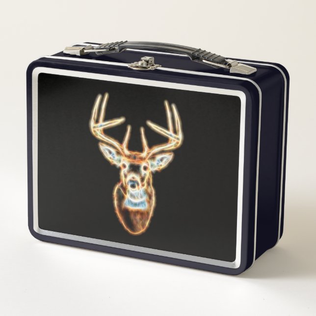 Wild Deer Head Energy Spirit Metal Lunch Box (Front)
