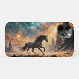 Wild Desert Stallion Nebula stars lightning iPhone 11 Pro Case