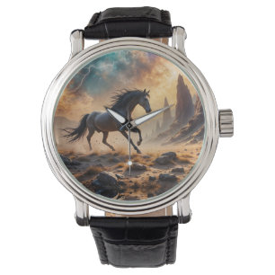 Wild Desert Stallion Nebula stars lightning Watch