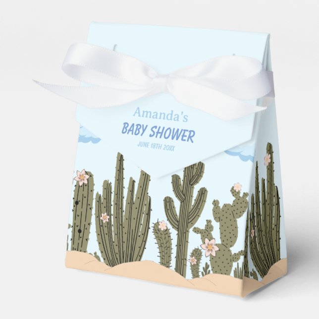 Wild Desert with Cactus Cute Baby Shower Favour Box (Front Side)