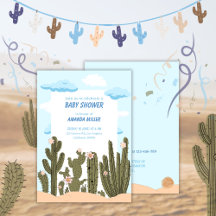 Wild Desert with Cactus Cute Baby Shower