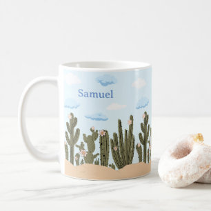 Wild Desert with Cactus Cute Personalised Name Coffee Mug