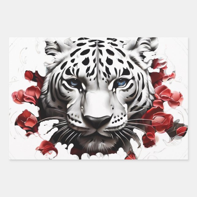 Wild design White Tiger Gift Wrapping Paper (Front)