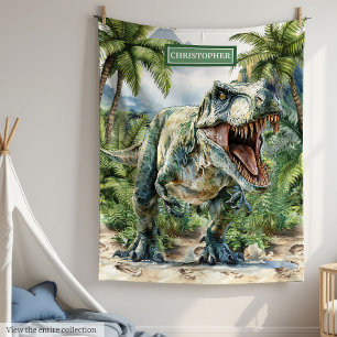 Wild Dinosaur Blanket Personalised Custom Name