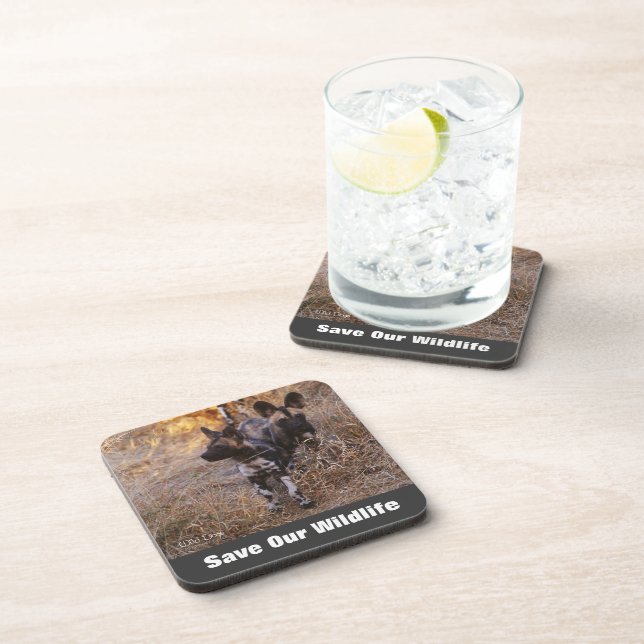 Wild Dogs Save Our Wildlife Coaster (Right Side)