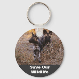Wild Dogs Save Our Wildlife Key Chain