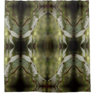 Wild Dogwood Flower Blossoms Abstract Pattern Shower Curtain