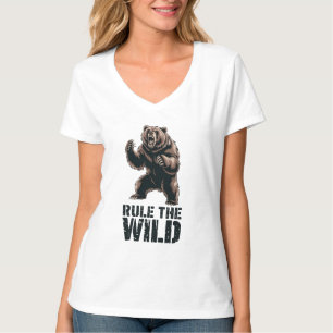 Wild Dominance: Roaring Grizzly Power T-Shirt
