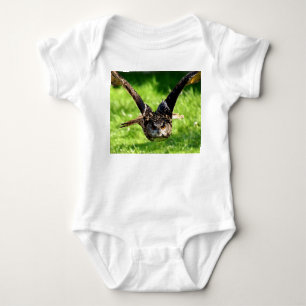 Wild Eagle Owl in Full Flight Baby Bodysuit