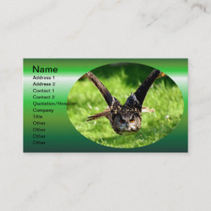 Wild Eagle Owl in Full Flight Business Card