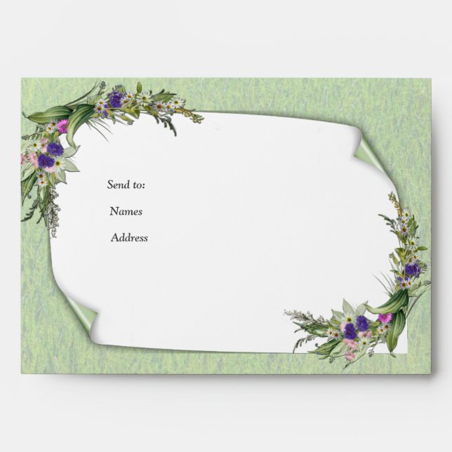 Wild Eco-friendly Grasses & Spring flowers Envelope (Front)