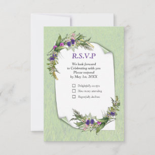 Wild Eco-friendly Grasses & Spring flowers RSVP Card