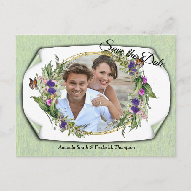 Wild Eco-friendly Spring Flowers Announcement Post Postcard (Front)