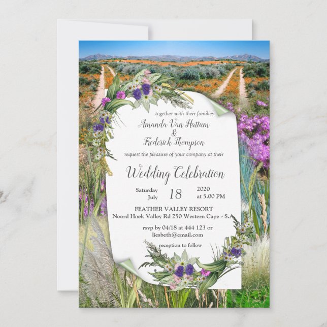 Wild Eco-friendly Spring Flowers Invitation (Front)