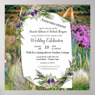 Wild Eco-friendly Spring Flowers Poster