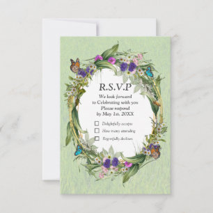 Wild Eco-friendly Spring Flowers RSVP Card