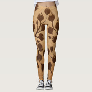 Wild Elegance: Brown Animal Print Leggings