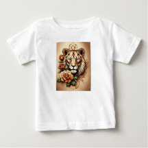Wild Elegance: Lioness & Rose Tattoo-Inspired T-Sh
