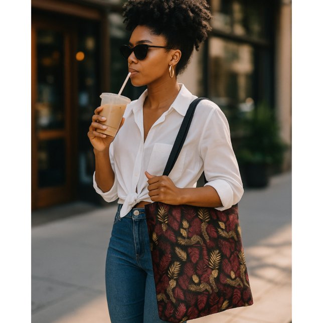 Wild Elegance Monogram Burgundy & Gold  Tote Bag (Creator Uploaded)