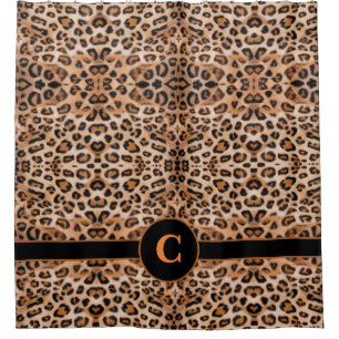 Wild Elegance: Personalised Leopard Print Shower Curtain