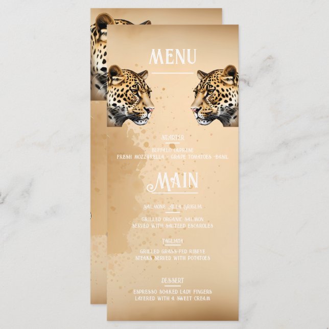 "Wild Elegance: The Leopard Invitation" Menu (Front/Back)