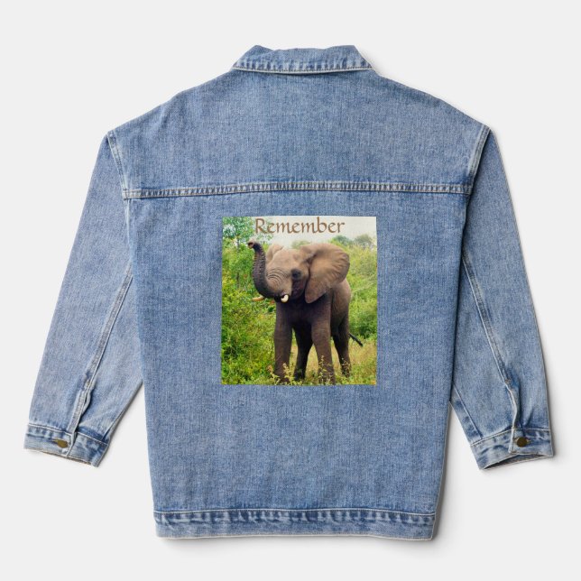 Wild Elephant Denim Jacket (Back)