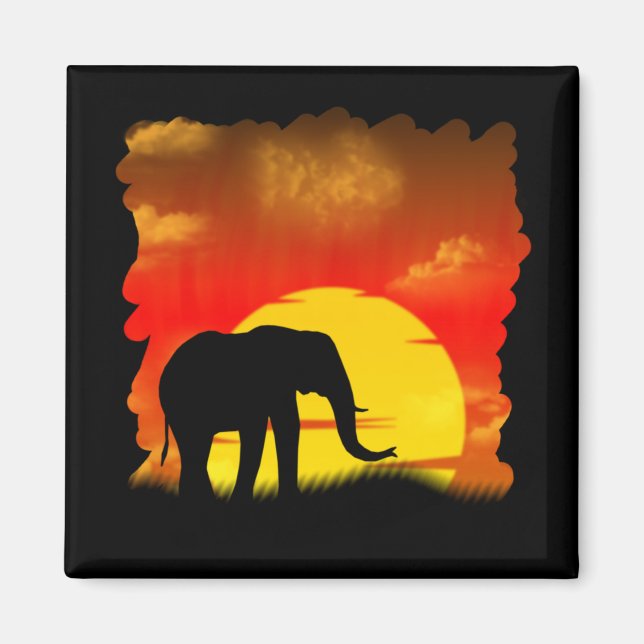 Wild Elephant Magnet (Front)