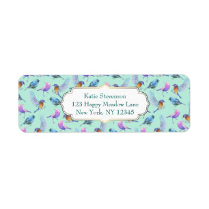 Wild Exotic Birds Colourful Watercolor Pattern