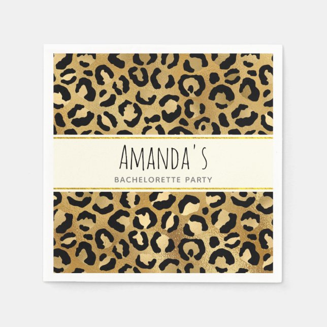 Wild & Exotic Leopard Print Pattern Bachelorette Napkin (Front)
