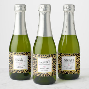 Wild & Exotic Leopard Print Pattern Bachelorette  Sparkling Wine Label