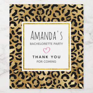 Wild & Exotic Leopard Print Pattern Bachelorette Wine Label