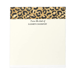 Wild & Exotic Leopard Print Pattern Border Notepad