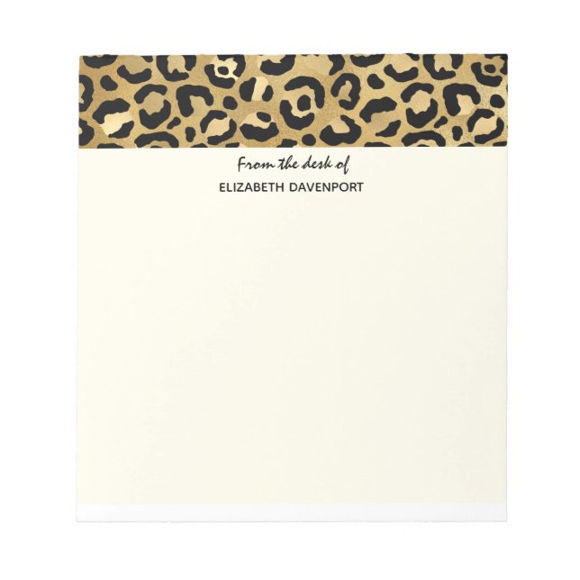 Wild & Exotic Leopard Print Pattern Border Notepad (Front)