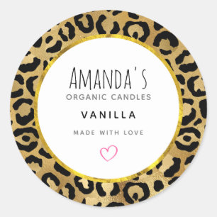Wild & Exotic Leopard Print Pattern Candle Soap Cl Classic Round Sticker