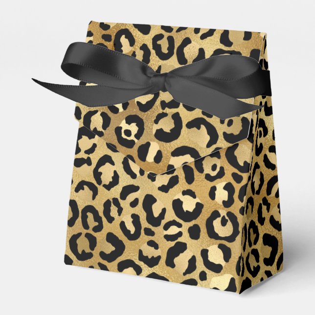 Wild & Exotic Leopard Print Pattern Favour Box (Front Side)