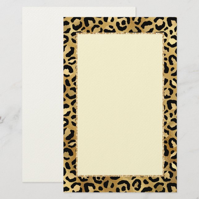 Wild & Exotic Leopard Print Pattern Stationery (Front/Back)