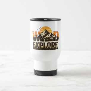 Wild Explore Vintage Mountain Adventure Outdoor Travel Mug