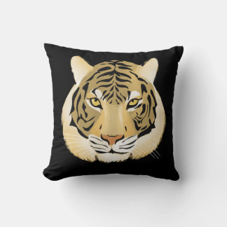 Wild Face in Black Cushion